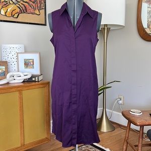 Theory Purple Sleeveless Shirt Dress Size 4